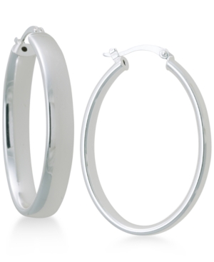image of Polished Hoop Earrings in Sterling Silver