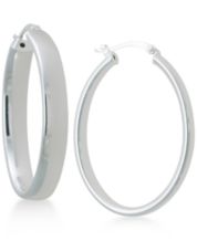 Macy's Straight-Edge Thick Hoop Earrings in Sterling Silver - Macy's