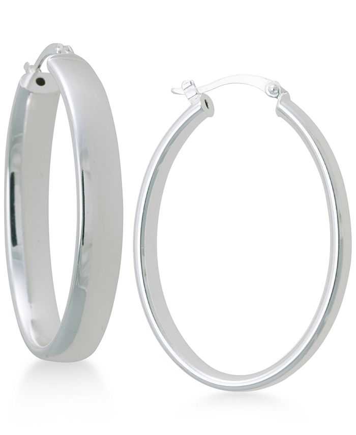 Macys silver hoops clearance