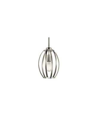 Tao 8" Wide Open Gourd Brushed Nickel Mini Pendant