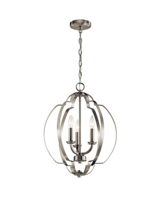 Voleta 16 1/2" Wide Brushed Nickel 3-Light Foyer Pendant