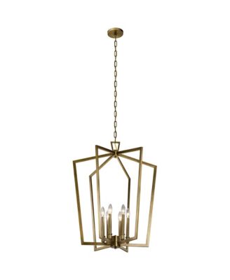 Abbotswell 24 3/4" Natural Brass 6-Light Modern Foyer Pendant