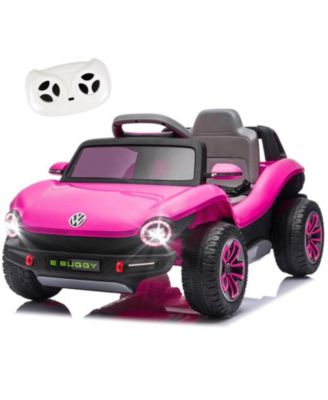 12V Beetle Kids Ride On Electric Car - 2.4G Parental Remote Control, Cute Curvy Body, 2WD 4-Wheel Suspension For Kids 3-5