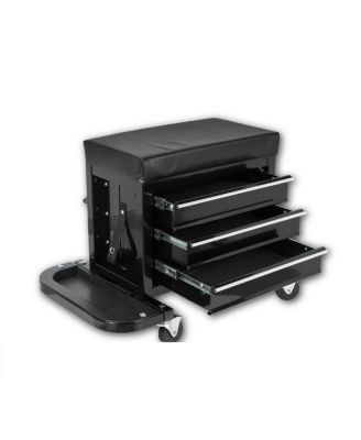   Rolling 3-Drawer Tool Chest Mechanic Seat, 350Lbs Capacity