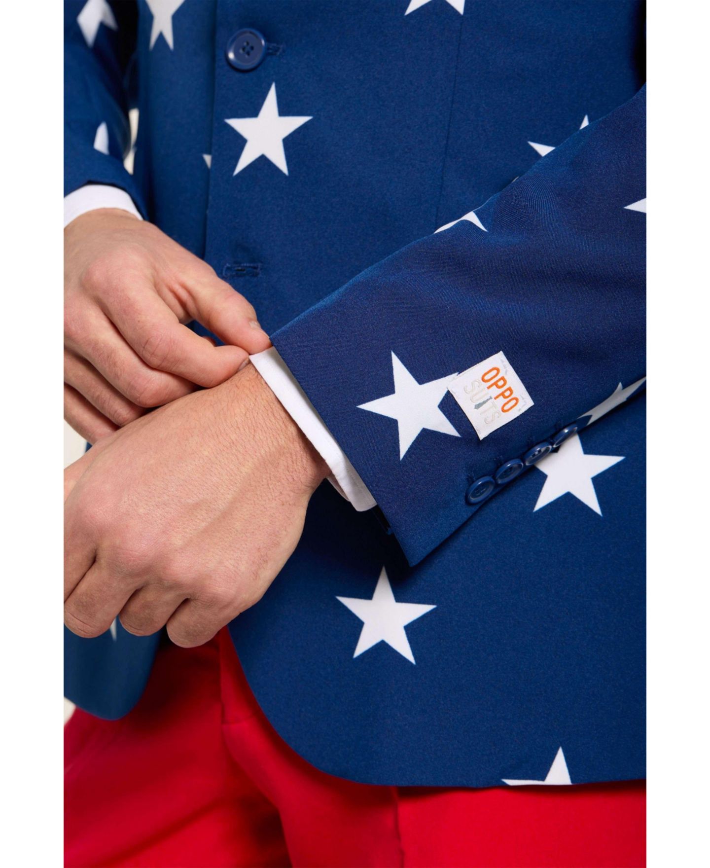 Мужской летний карнавальный костюм OppoSuits USA в американской тематике, цвет: Белый / Синий — фото 6