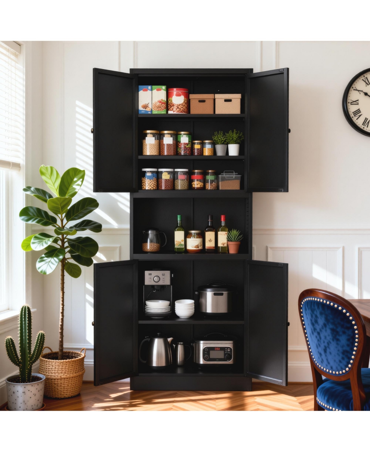 Boyel Living Steel Modern Kitchen Storage Cabinet with Drawer Adjustable Shelves