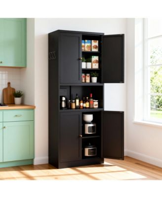 Steel Modern Kitchen Storage Cabinet with Drawer Adjustable Shelves