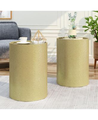 Brookhaven Hammered Metal Accent Table Set of 2