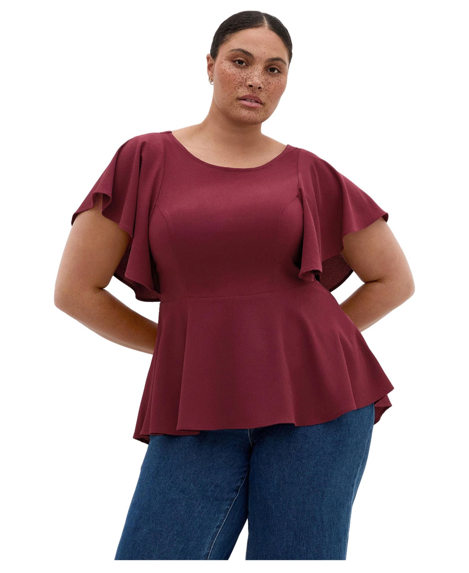 Women's Plus Size Romantic Mood Peplum Top