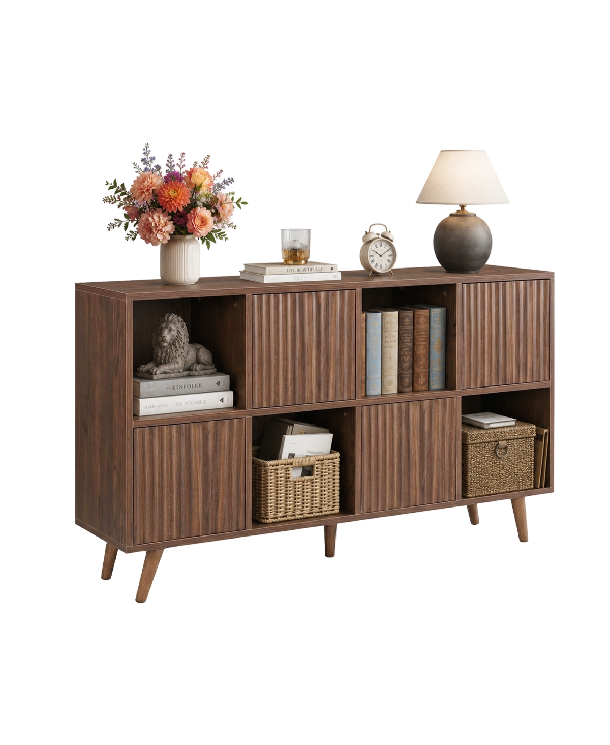 Streamdale Furniture 8-Cube Storage Organizer Bookcase with 4 Doors