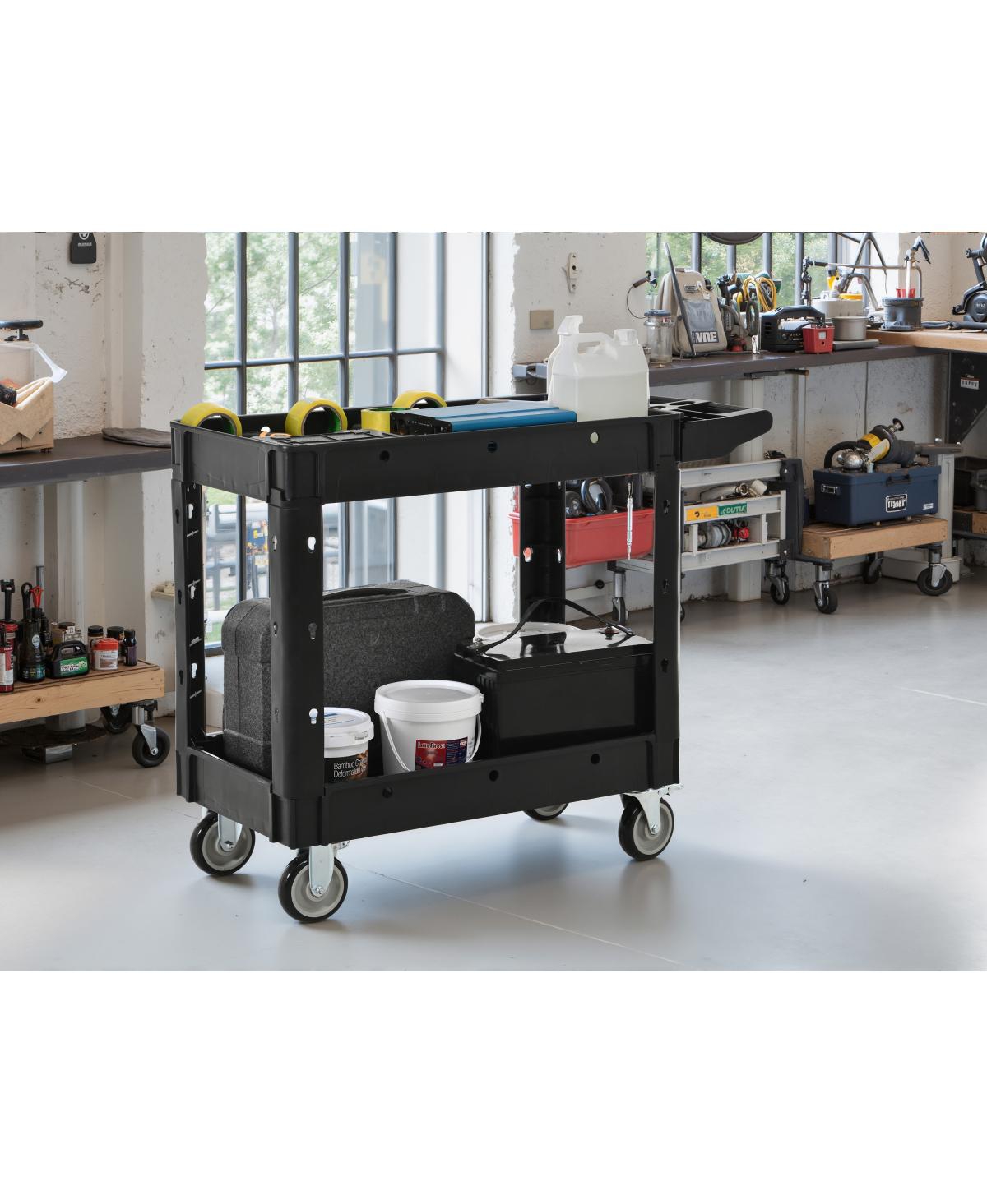 Streamdale Furniture Two-Shelf 600 lbs. Capacity Rolling Utility Cart with Locking Wheels