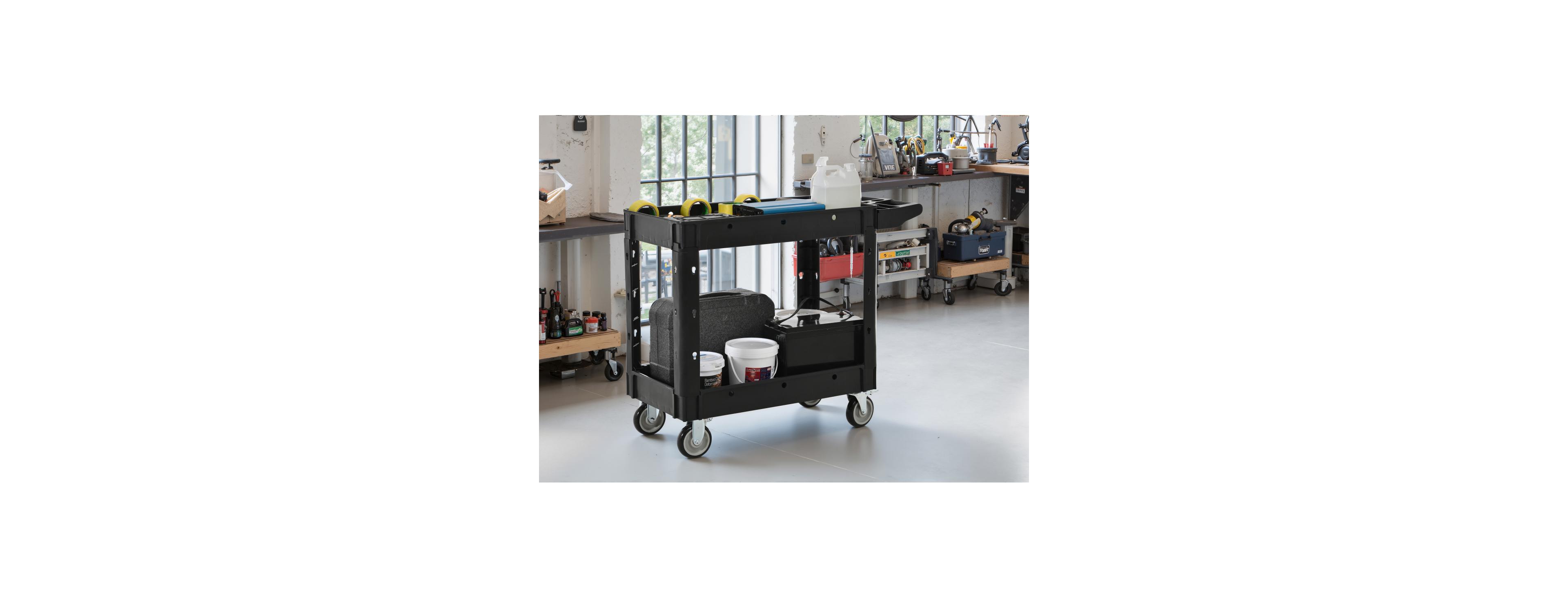 Streamdale Furniture Two-Shelf 600 lbs. Capacity Rolling Utility Cart with Locking Wheels
