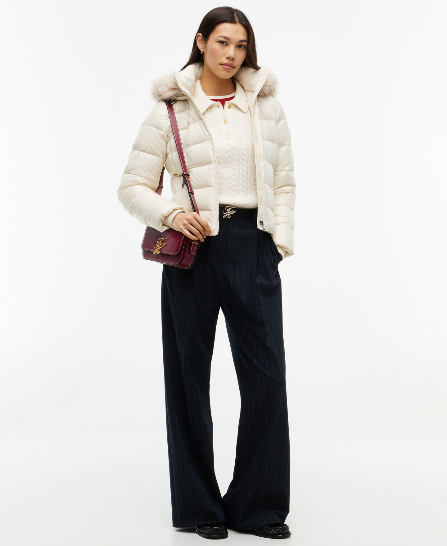 Женский свитер Tommy Hilfiger Polo Cable-Knit, цвет: Слоновая кость — фото 2