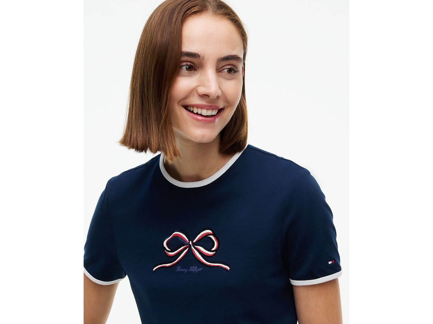 Женская футболка Tommy Hilfiger Holiday Graphics Ringer, цвет: Тёмный синий — фото 3