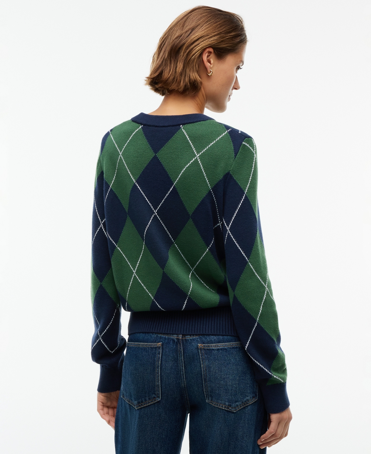 Tommy Hilfiger Women's Tartan Argyle Crewneck Long-Sleeve Sweater