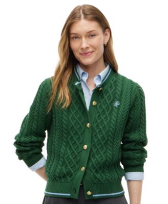 Women's Heritage Cable Long-Sleeve Cardigan Sweater