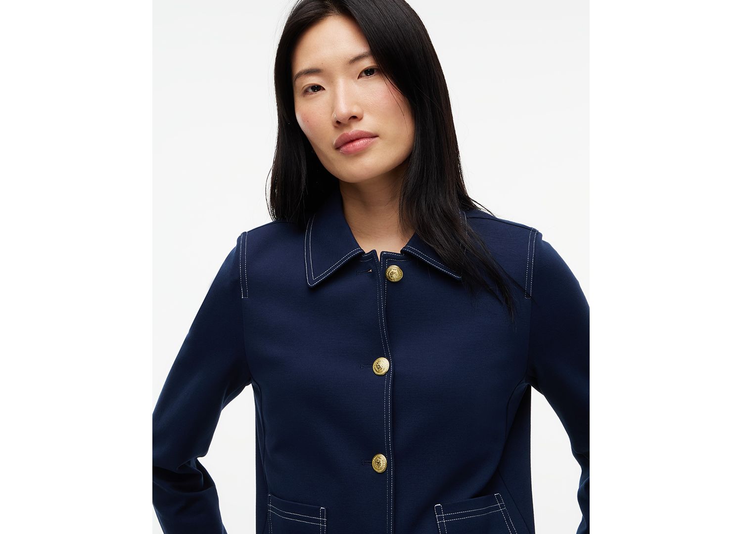 Women's Ponte-Knit Top Stitch Detail Jacket