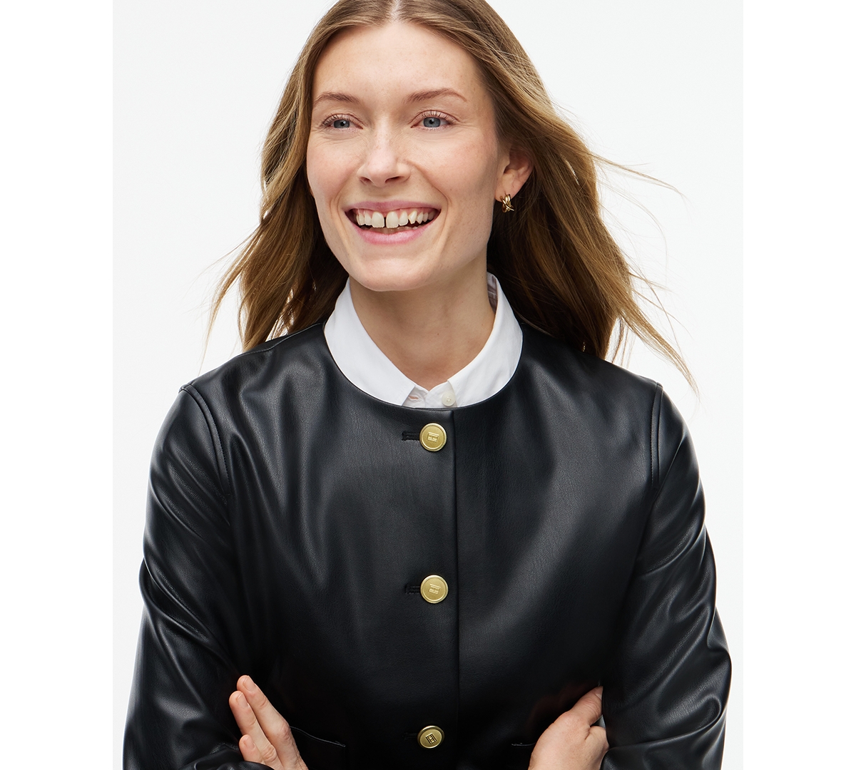 Tommy Hilfiger Women's Faux Leather Long-Sleeve Jacket