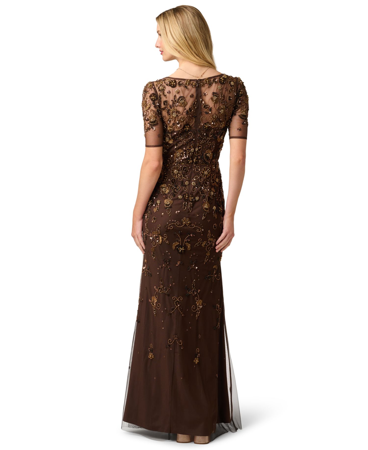 Petite Sequin V-Neck Gown