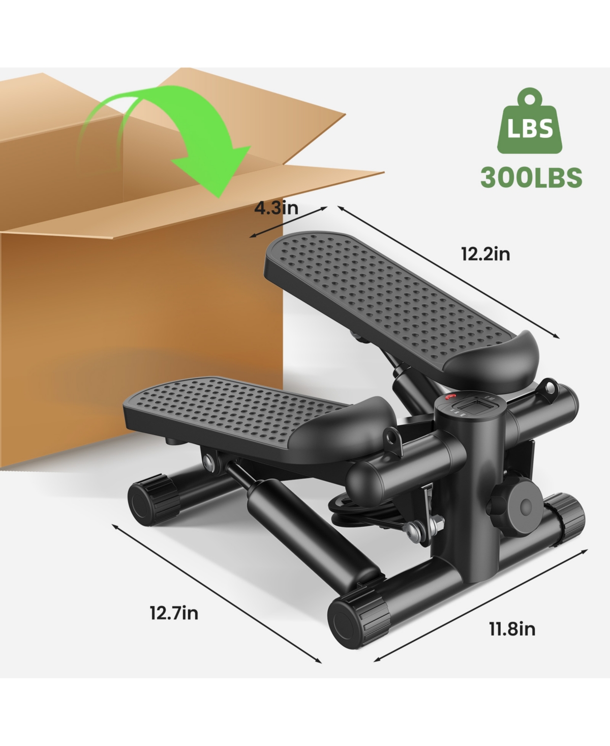 Zeny Mini Stepper with Resistance Bands, Adjustable Home Fitness Trainer