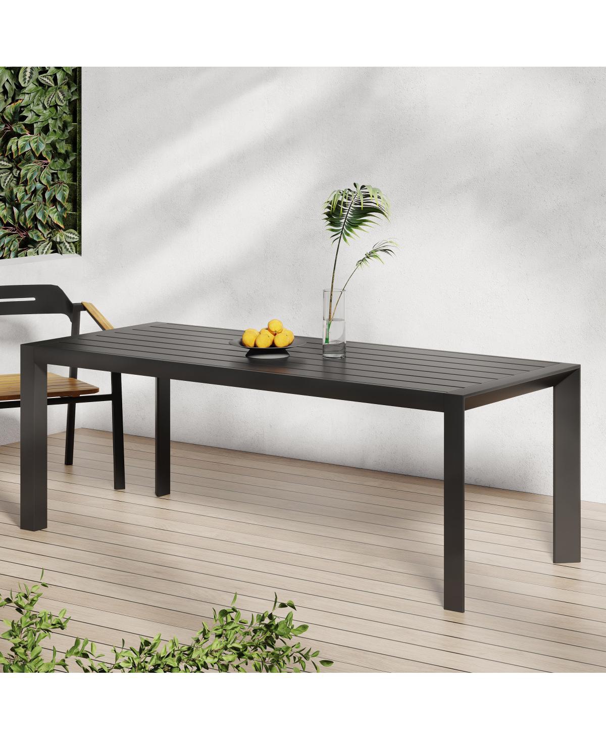 Streamdale Furniture Modern Aluminum Outdoor Slat Panel Dining Table