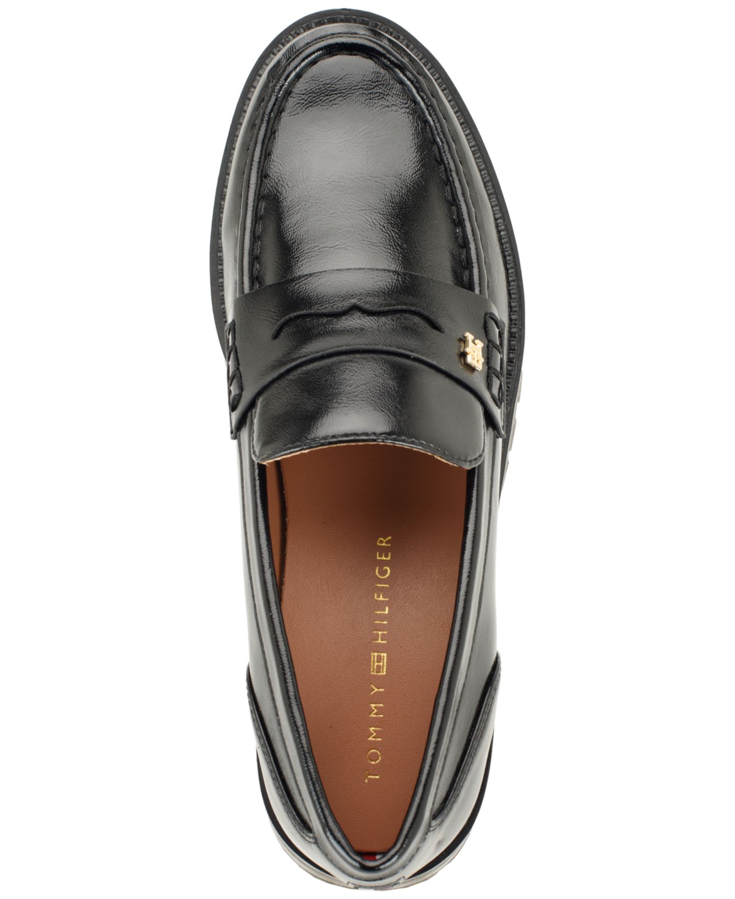 Женские туфли Tommy Hilfiger Yesen Lug Sole Penny, цвет: Чёрный лаковый — фото 4