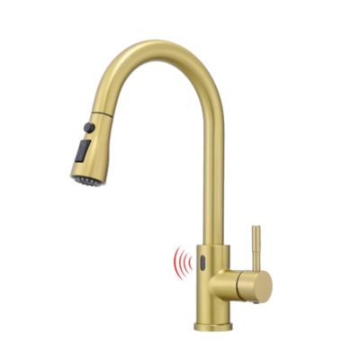 Touchless Kitchen Faucet with Pull-Down Sprayer, Single Handle Motion Sensor, 3-Function Sprayhead, 360degree(s) Swivel