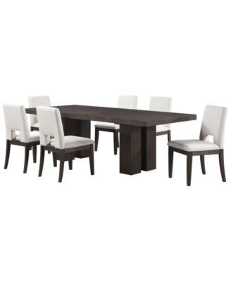 Summit 7-Piece Wood Extendable Upholstered Dining Set (1 Table & 6 Side Chairs)