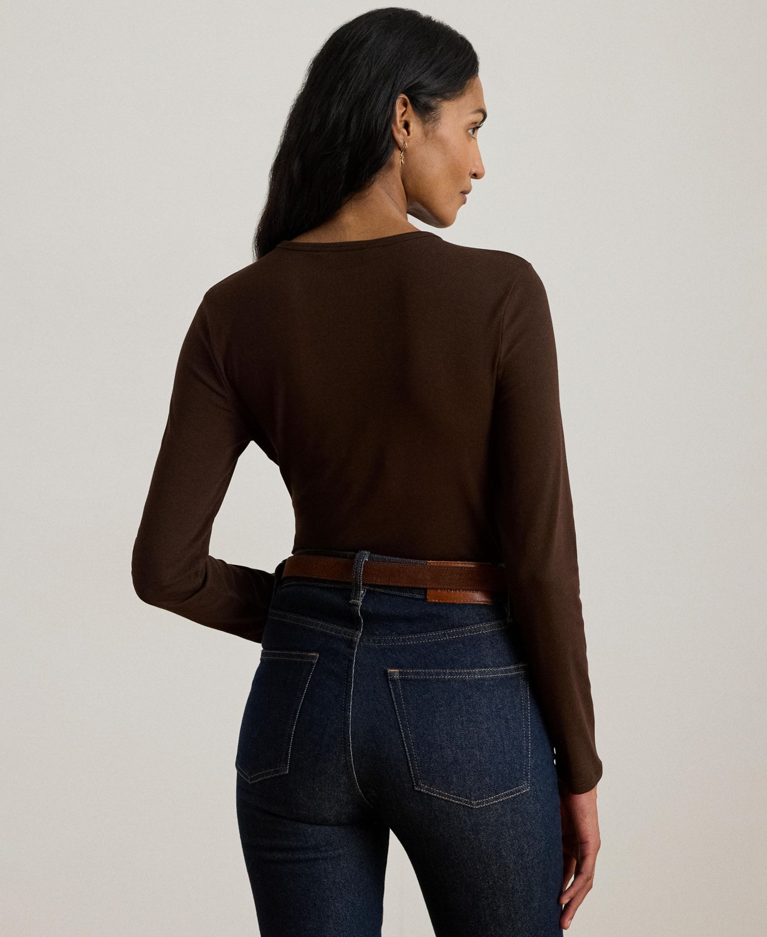 Cotton-Blend Long-Sleeve Top