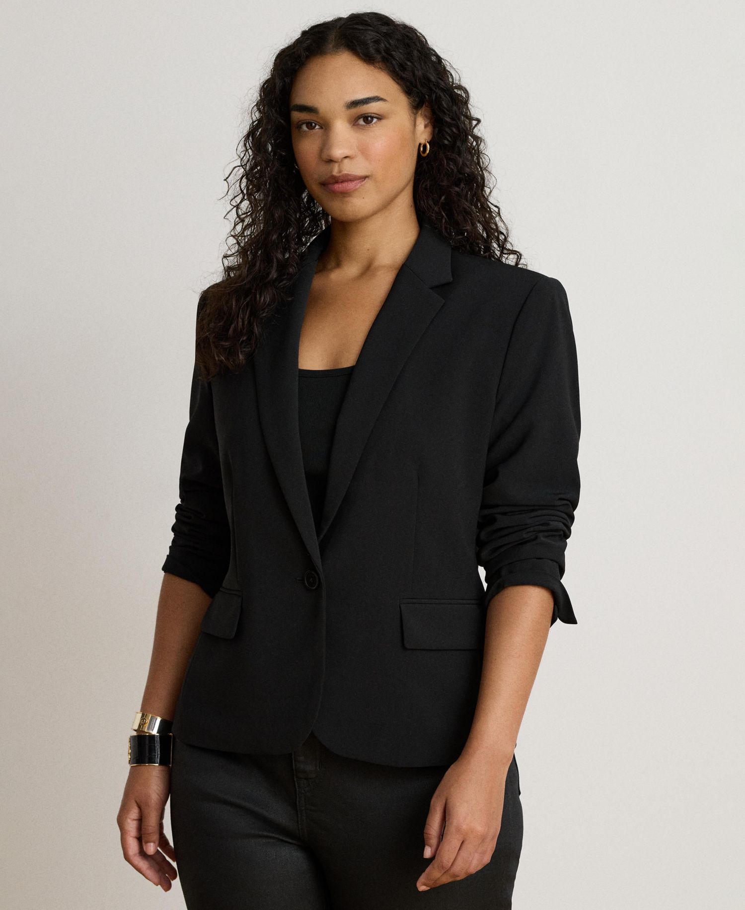 Women's City Crepe Slim-Fit Single-Button Stretch Blazer