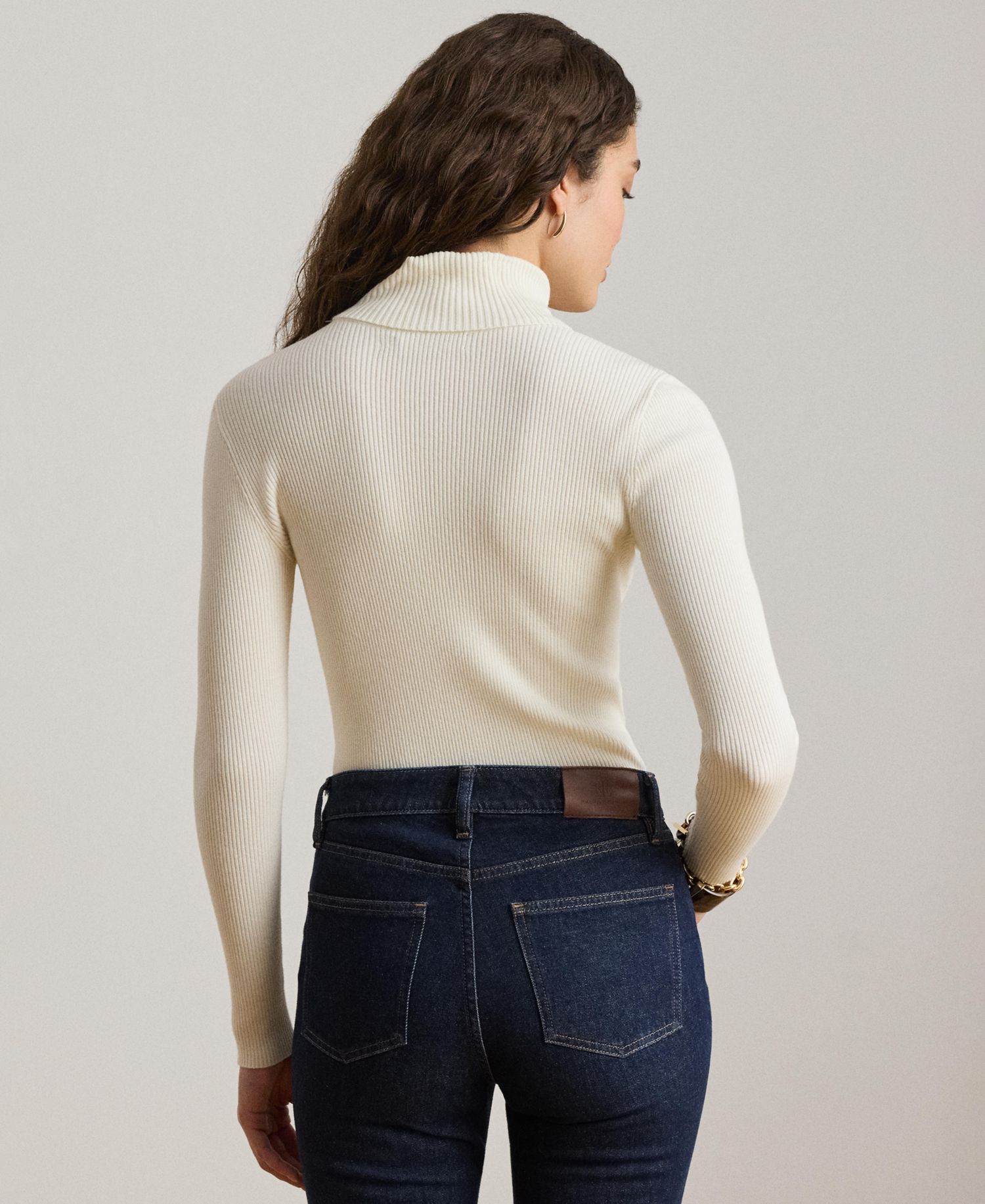 Petite Ribbed Slim-Fit Cotton-Blend Turtleneck Sweater