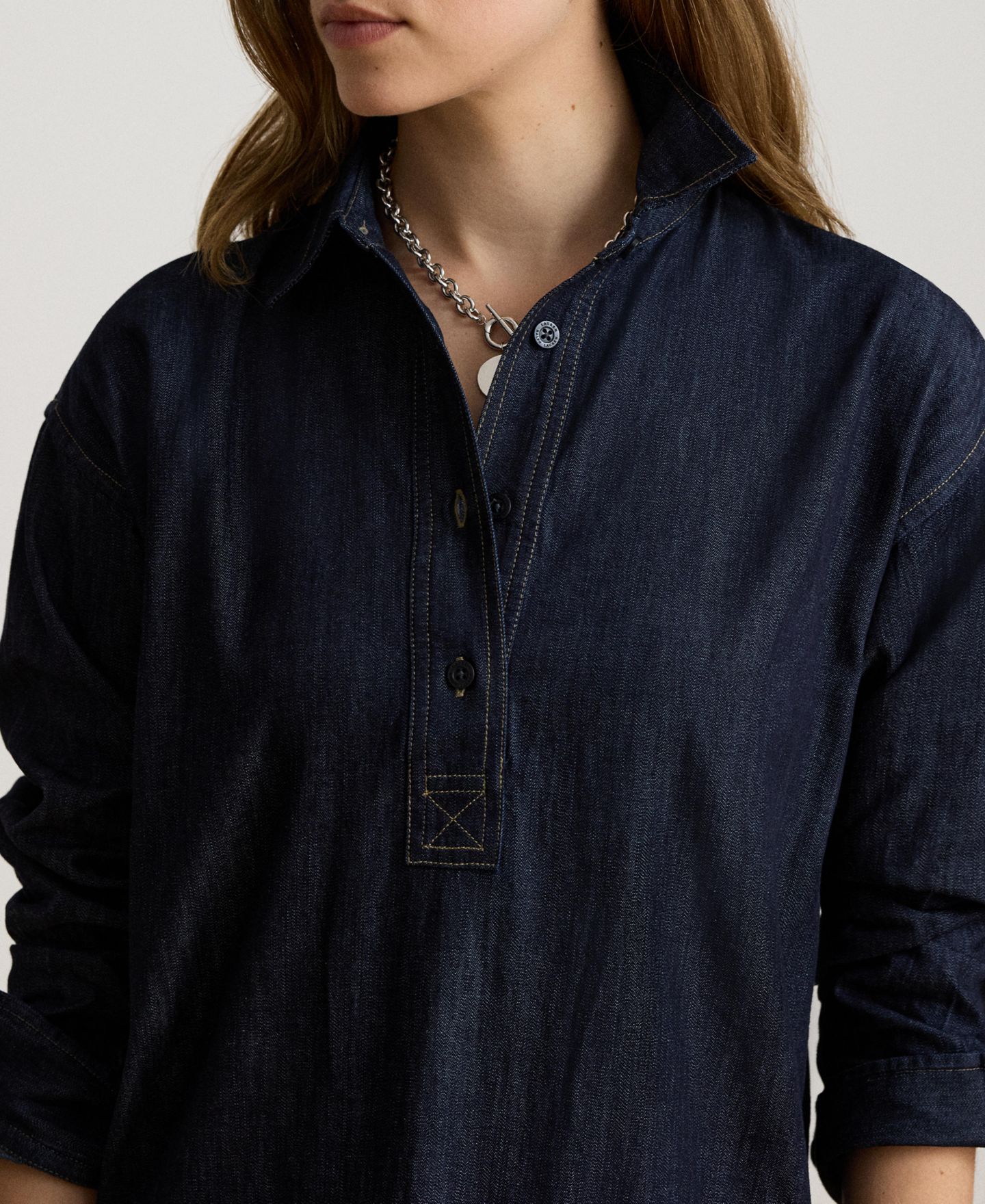 Женское платье Lauren Ralph Lauren Relaxed-Fit Denim Shirtdress, цвет: Варёный — фото 4