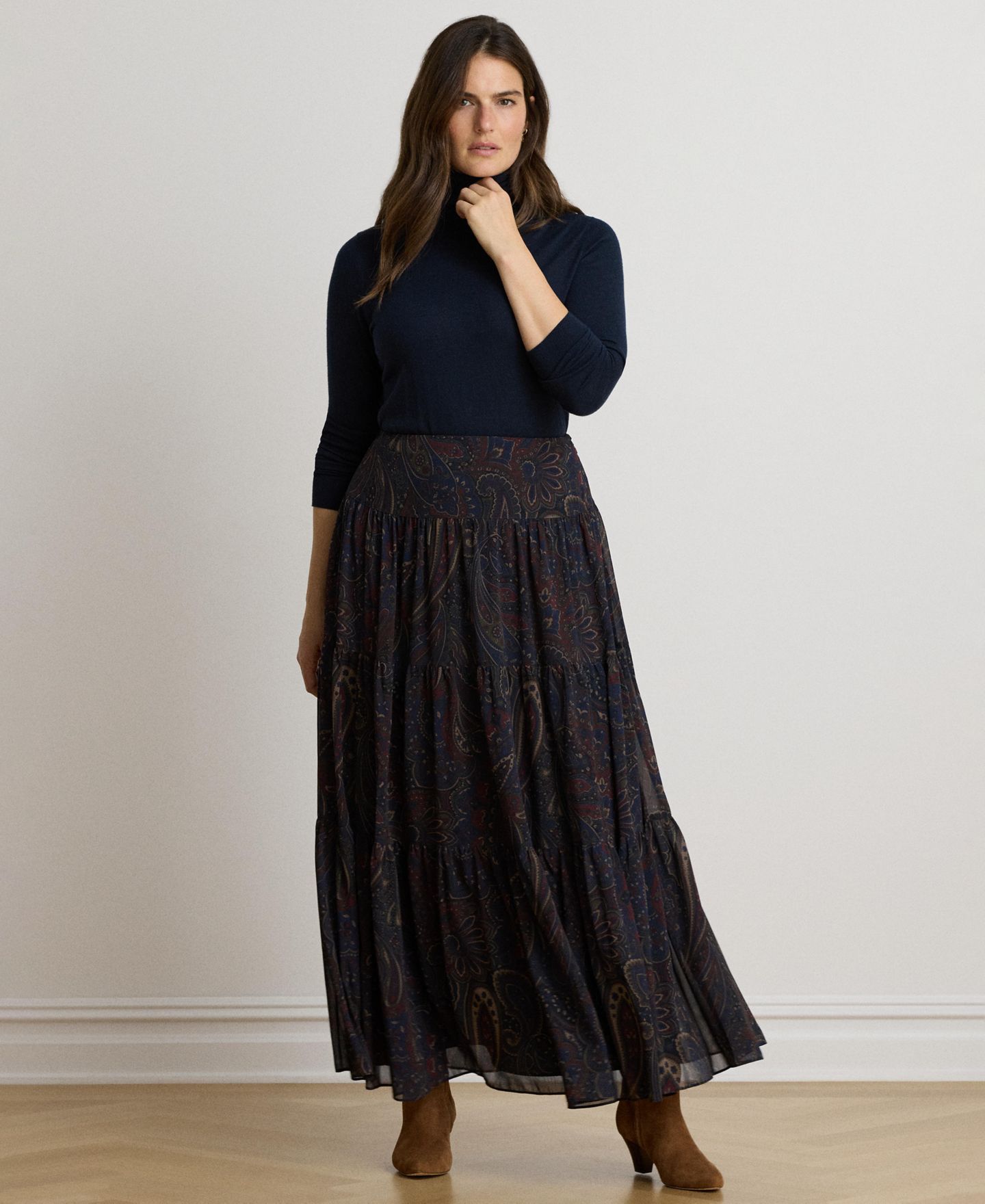 Женская юбка Lauren Ralph Lauren High-Waisted Paisley Maxi, цвет: Тёмно-синий разноцветный — фото 2