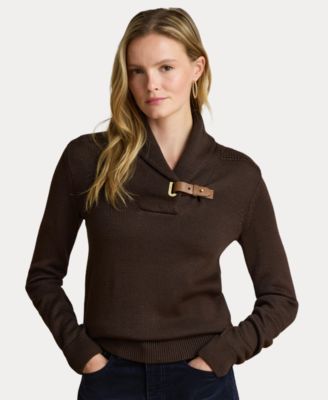 Women's Sabree Long-Sleeve Buckle-Trim Sweater