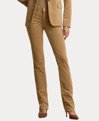 Women's Mid-Rise Slim-Straight Corduroy Pants