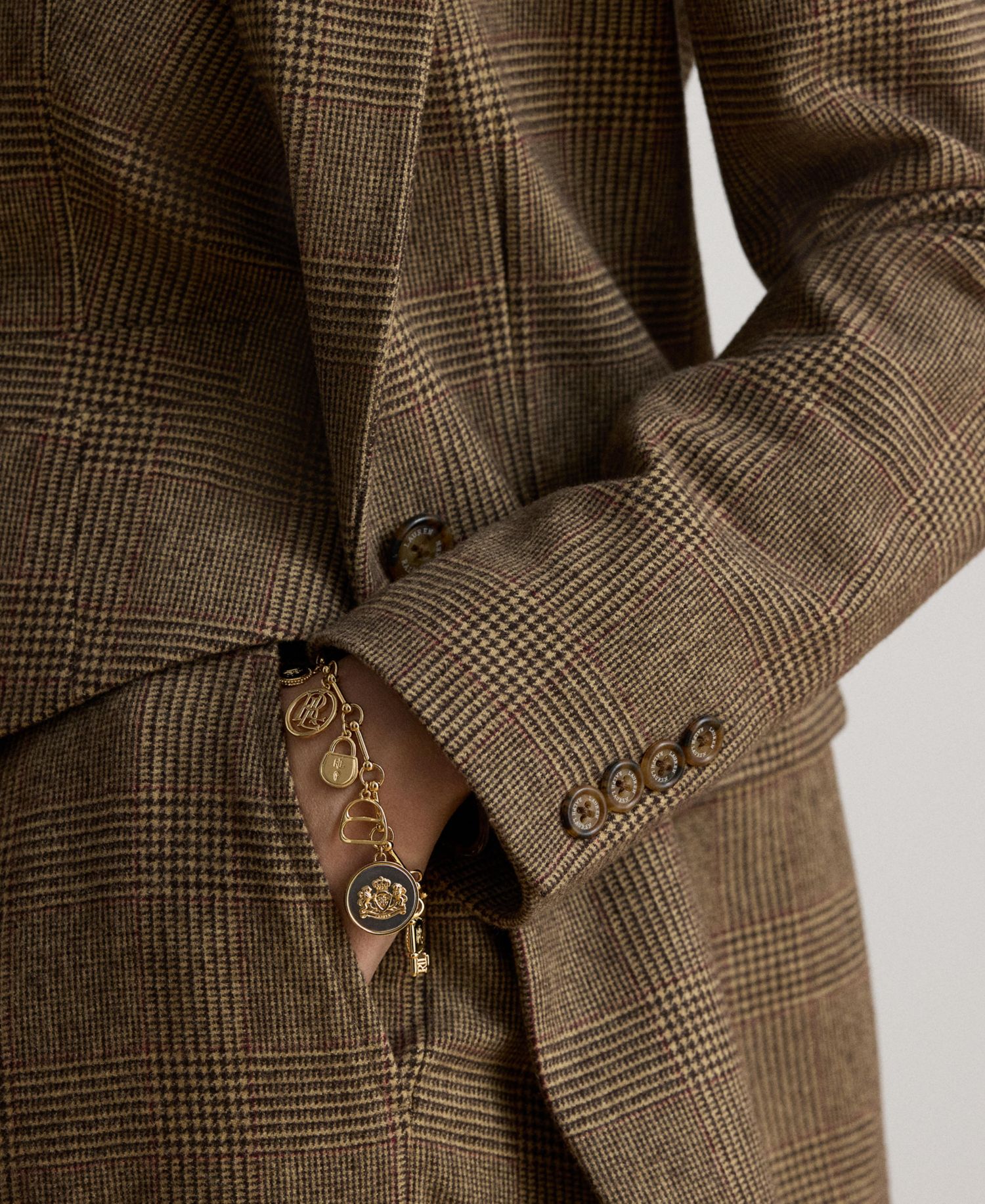 Women's Glen Plaid Wool Twill Tailored Blazer
