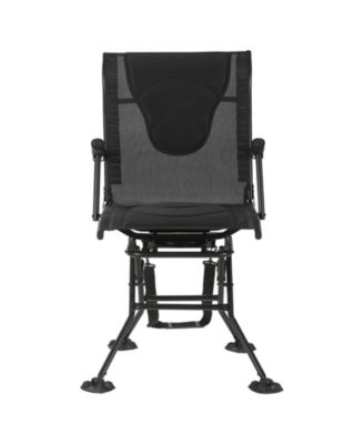 Hunting Chair, 360degree(s) Silent Swivel Foldable Blind Chair, Heavy Duty Steel Frame, Armrests, Adjustable Strap, 300 Lbs
