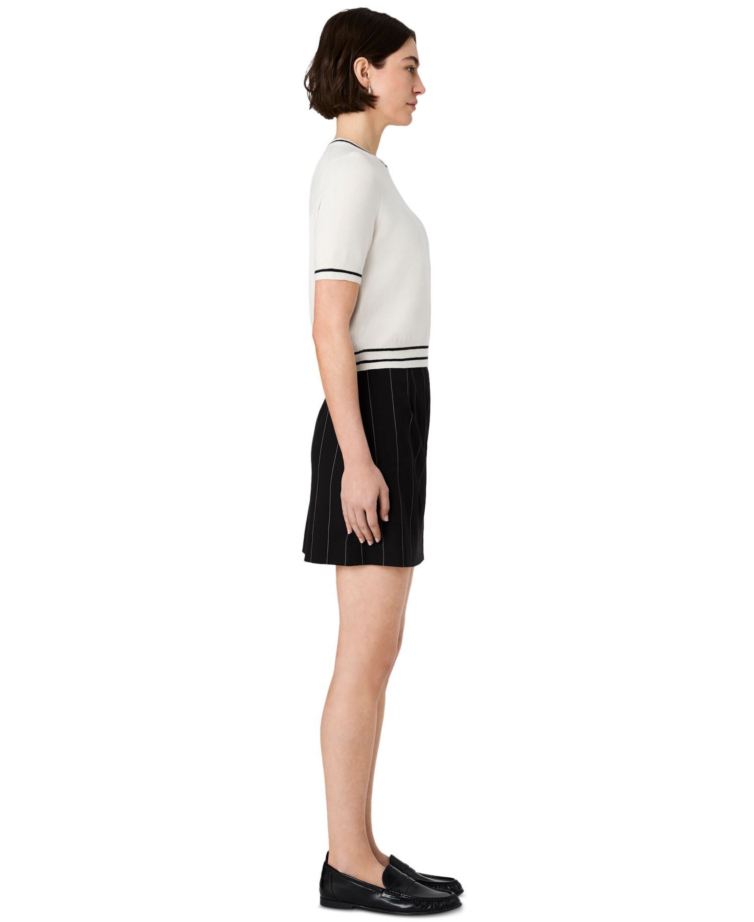 Women's Wide Pinstripe Mini A-Line Skirt