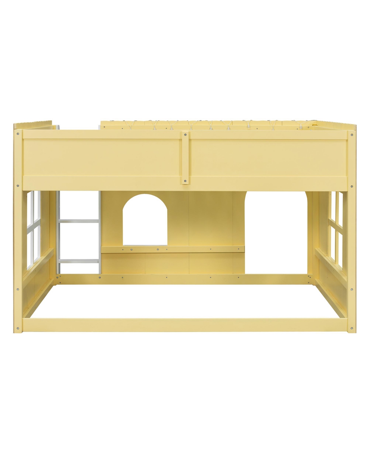 Clihome Twin Size Kids Loft Bed with Warm Led Light String - Yellow