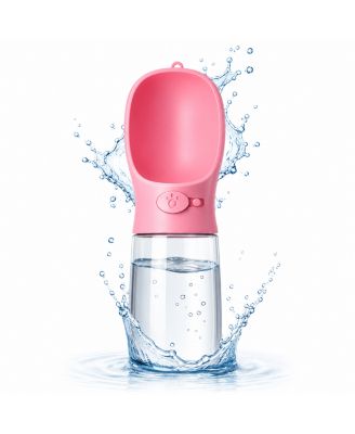 Portable Dog Water Bottle, 12 oz (350 ml), Leak-Proof Pet Water Dispenser with Drinking Bowl, BPA-Free, One-Touch Water Return