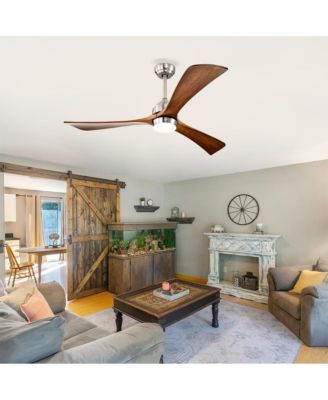 52-in Sand Nickel Modern LED Ceiling Fan with Lights and Remote Control Included 3-Blade