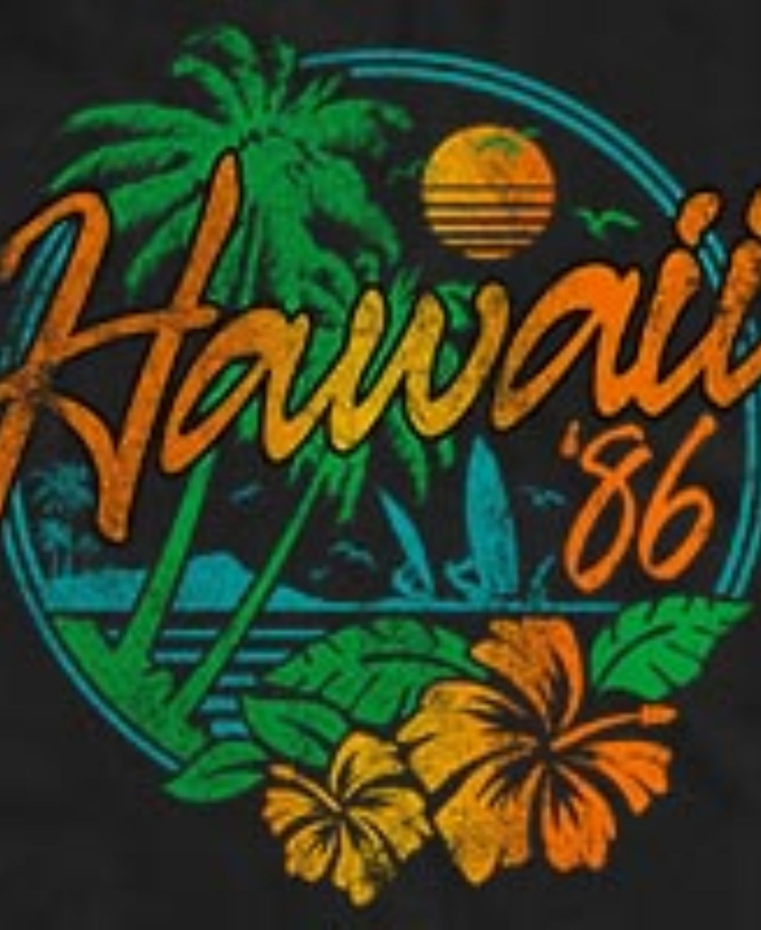 Men's Hawaii 86 Tropical Sunset Graphic Tank Top