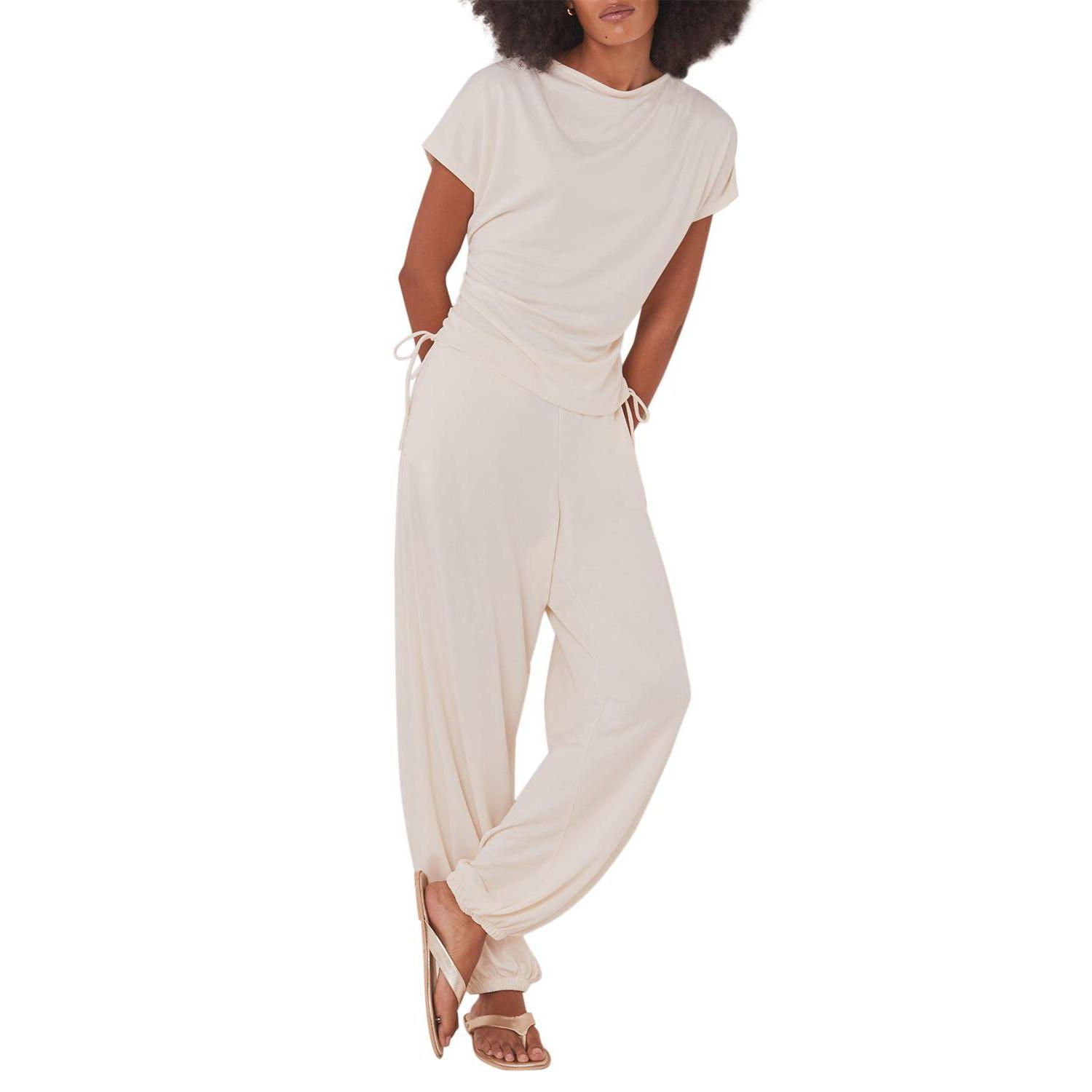 Women's Jersey Ruched Tie Detail Top