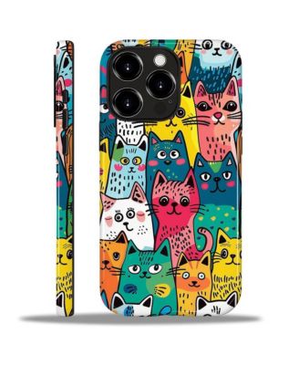 Phone Case Compatible with Apple iPhone 16, 2-Layer Durable, Cat Friends Parade