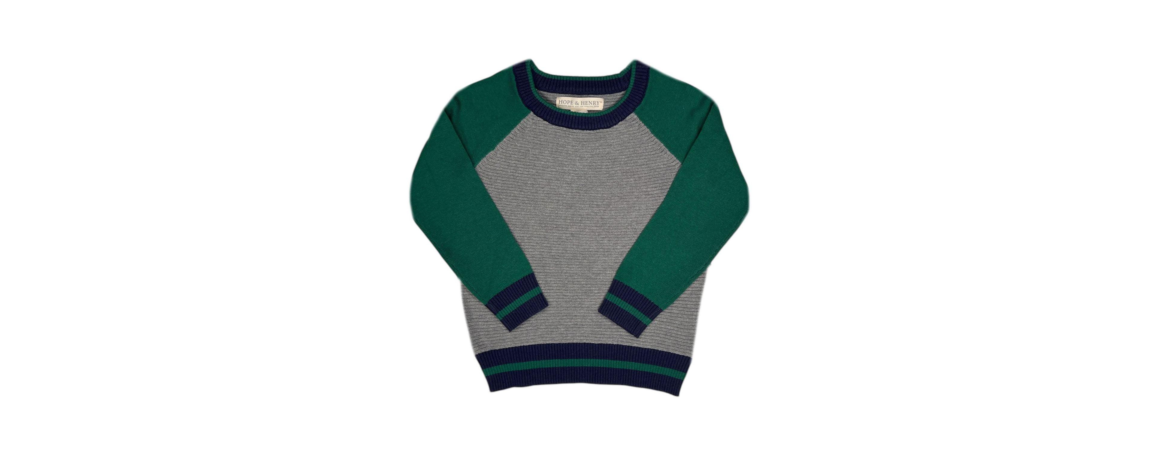 Hope & Henry Toddler Boys 2T- 4T Organic Long Sleeve Raglan Sweater