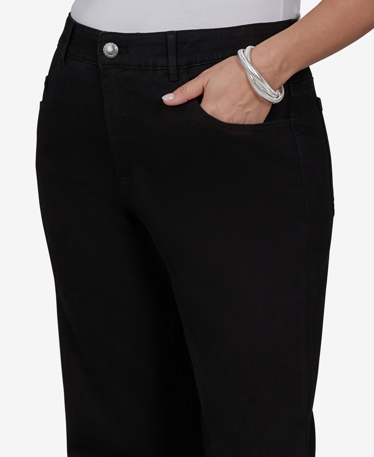 Ruby Rd. Plus Size Mid-rise Flare Jeans In Black