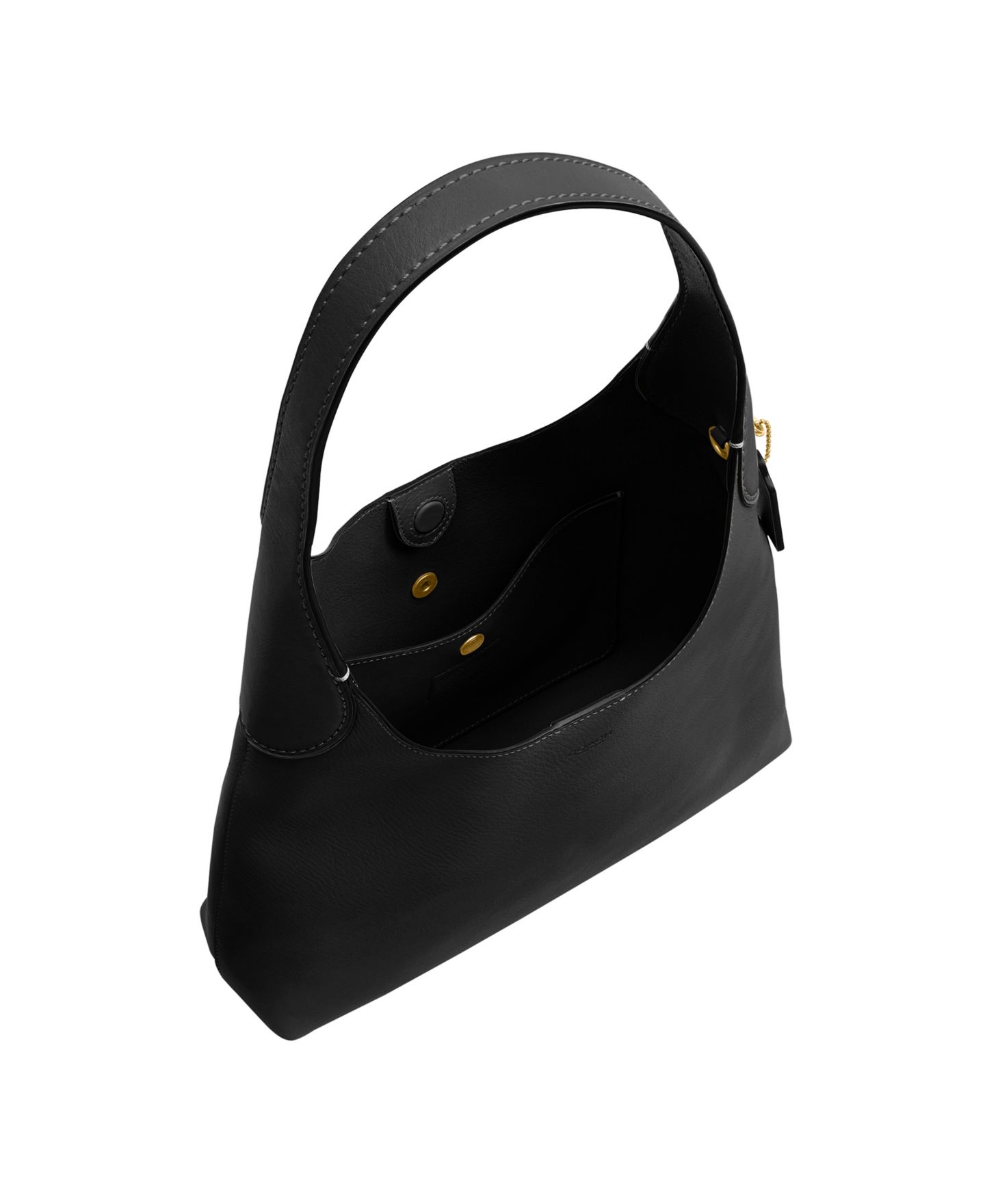 Женская сумка COACH Brooklyn Medium Leather Shoulder 28, цвет: Латунный / Чёрный — фото 5