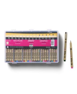 Pigma Micron Color Sets, Assorted, 73 Pen Count