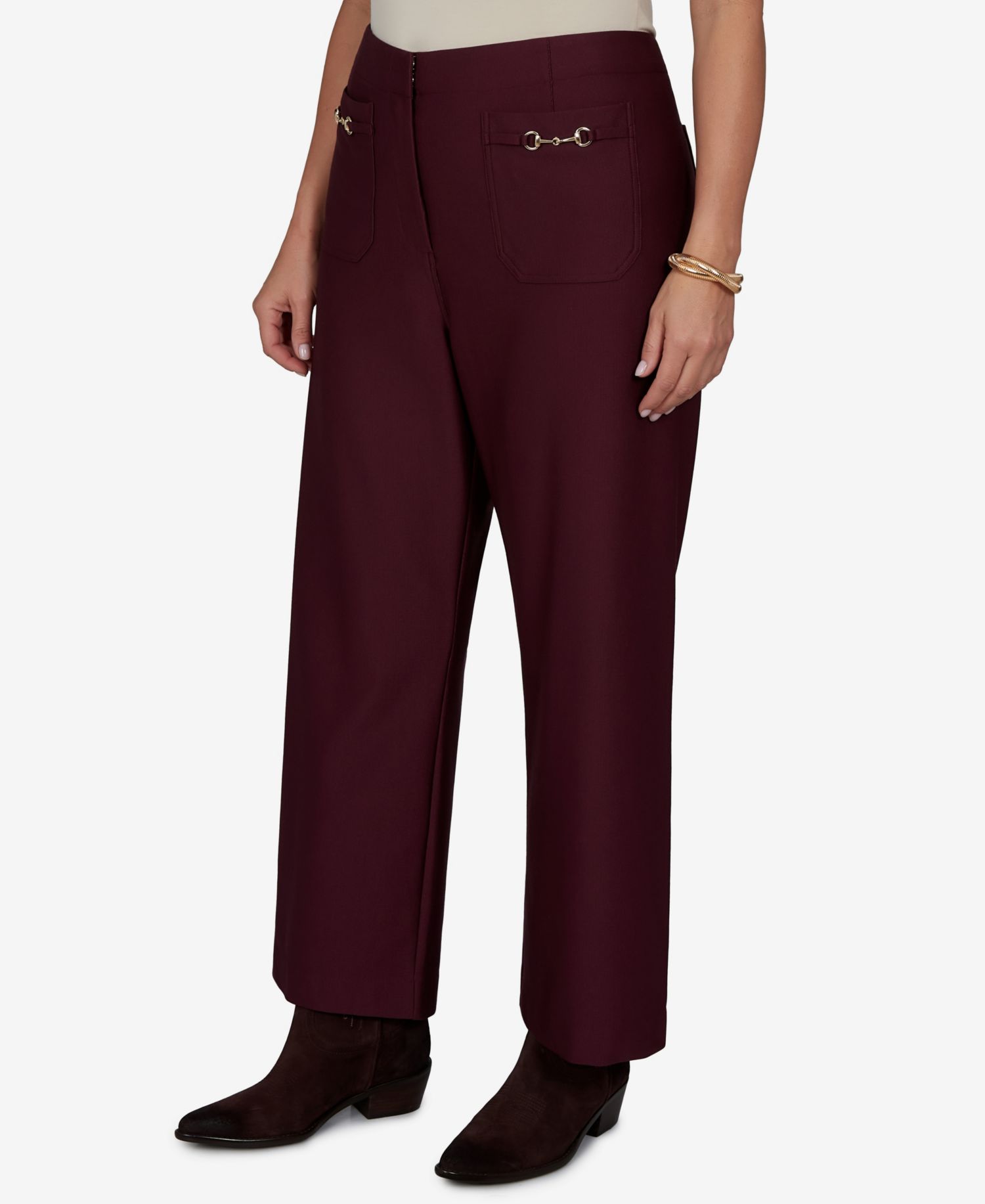 Plus Size Solid Pique Wide-Leg Pull-On Pants
