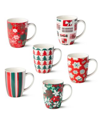 Holiday Spruce Mugs, Set of 6
